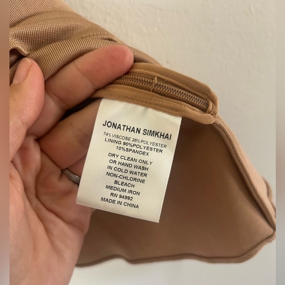 Jonathan Simkhai Bateau Neckline Tan Ruffle Peplum Tank Size Small - Picture 10 of 10